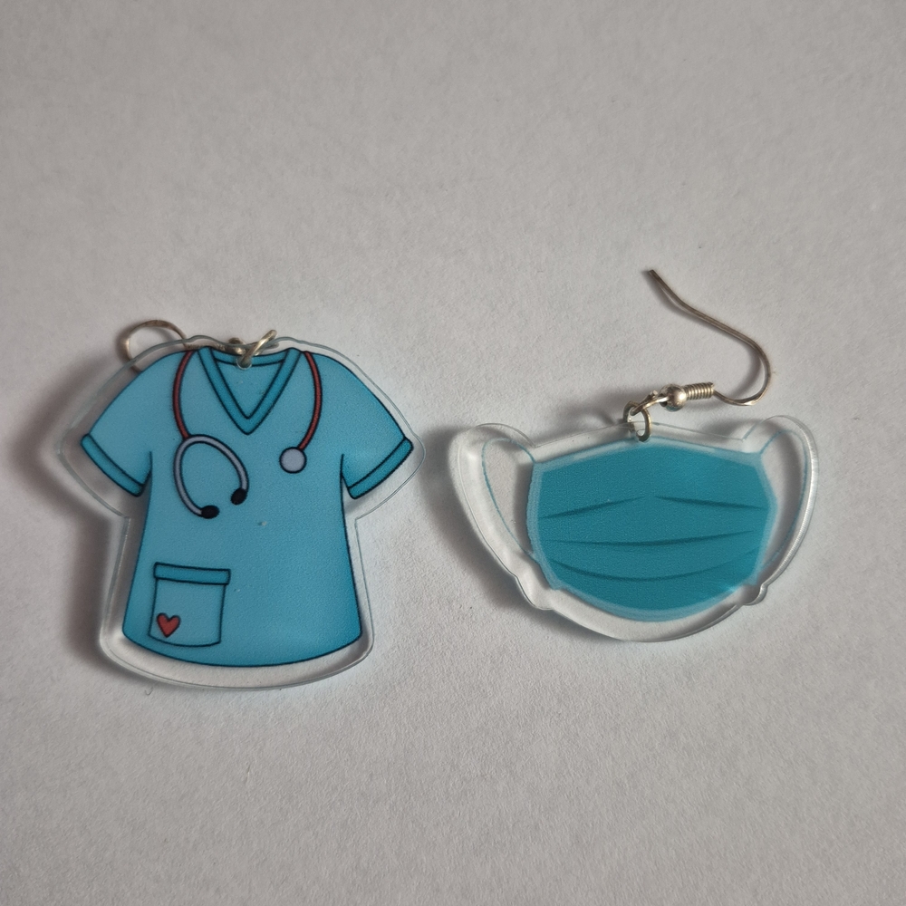 Blue Nurse Outfit Earrings